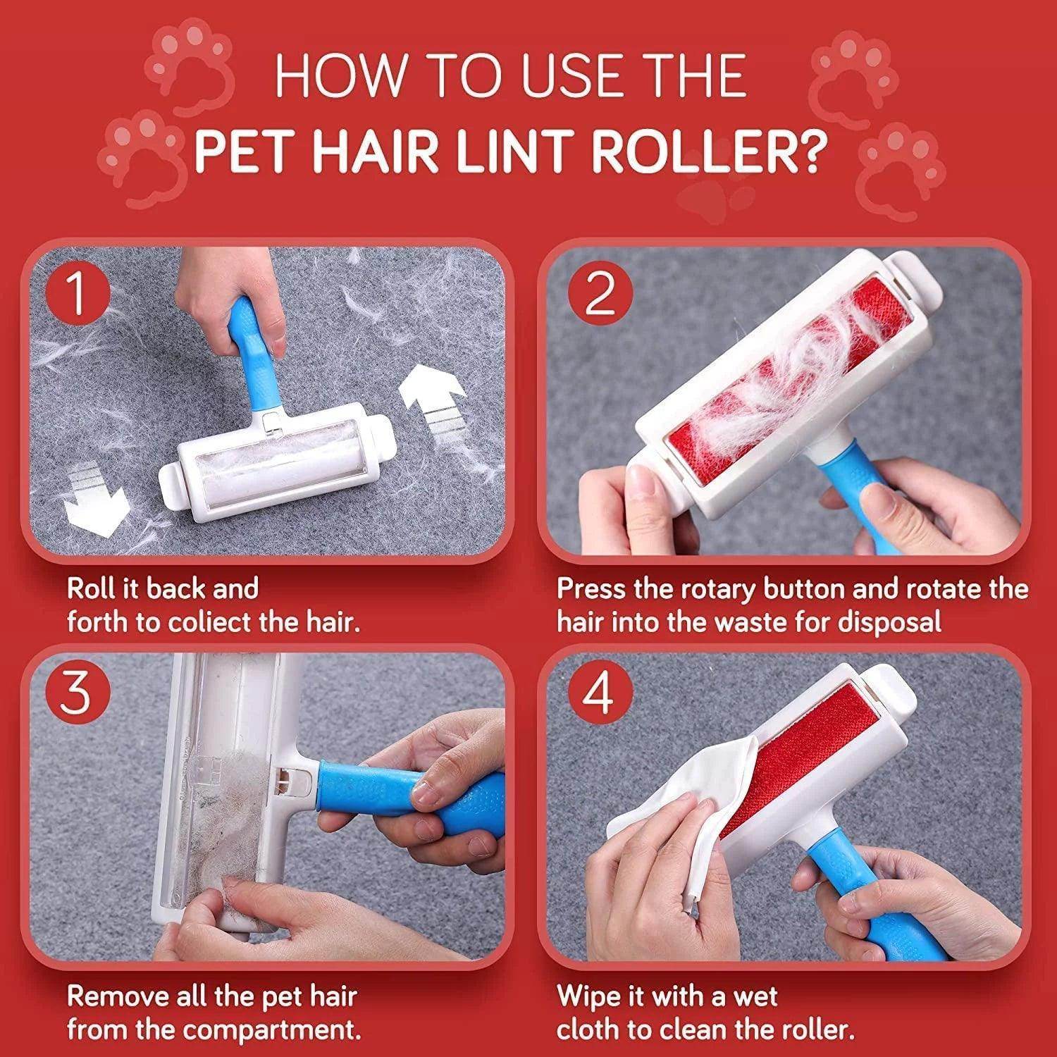 Pet Hair Cleaner Reusable Cat & Dog Hair Remover for Furniture Couch Carpet Car Seats Resolve Pet Hair, Gray/White Random - Simply Petastic