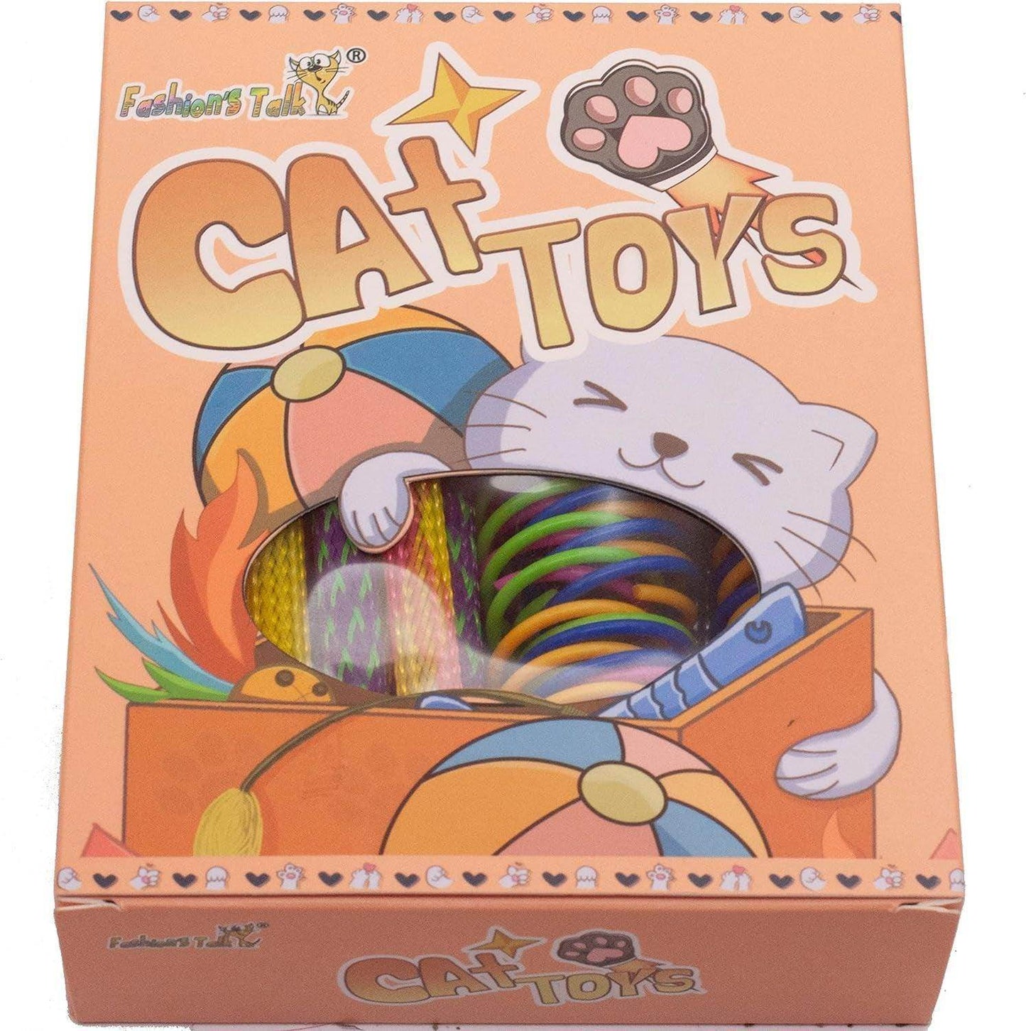 49PCS Cat Spring Toy for Kitten Catnip Bag Mesh Tubes Spring Cat Toy Bulk for Indoor Cats Kitty - Simply Petastic