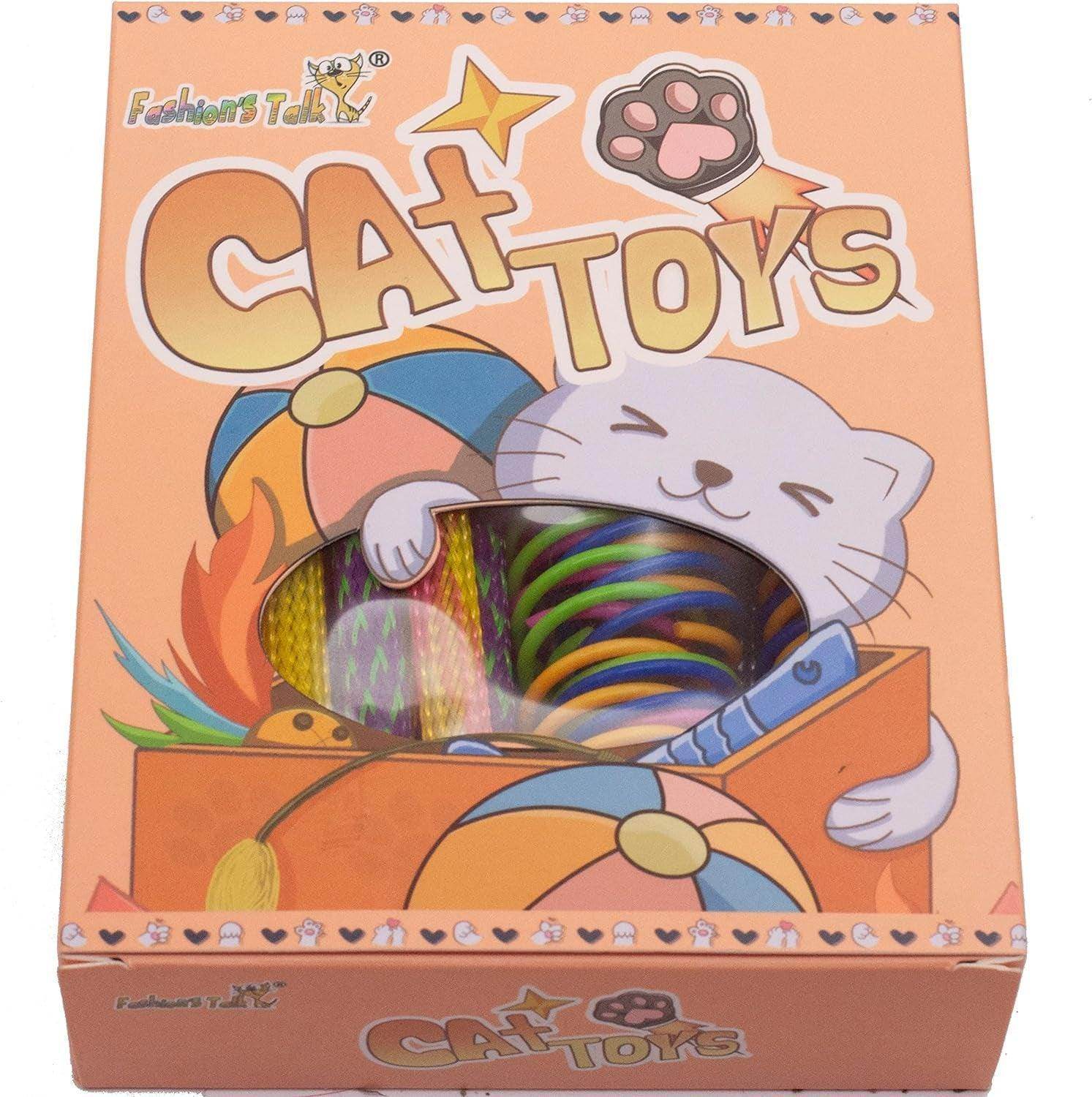 49PCS Cat Spring Toy for Kitten Catnip Bag Mesh Tubes Spring Cat Toy Bulk for Indoor Cats Kitty - Simply Petastic