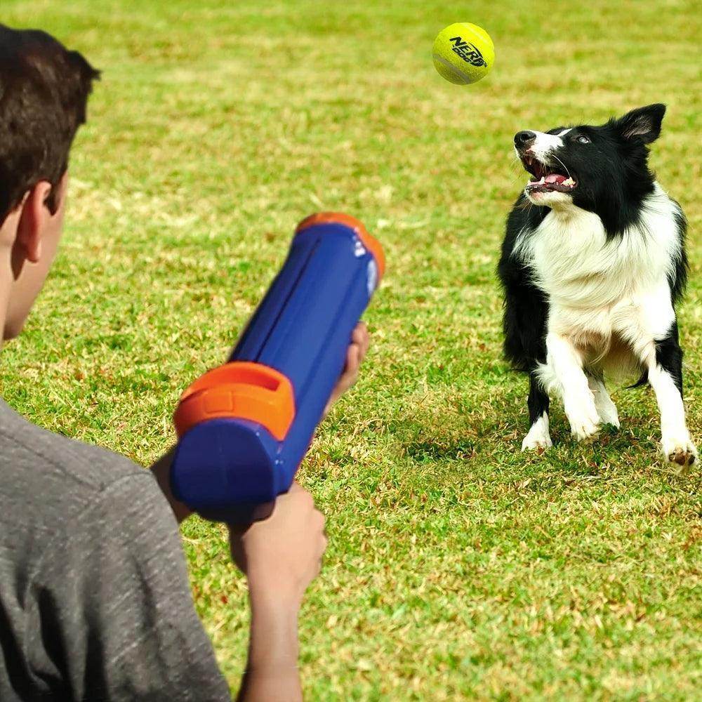 16” Tennis Ball Blaster Dog Toy with 4 Balls - Simply Petastic