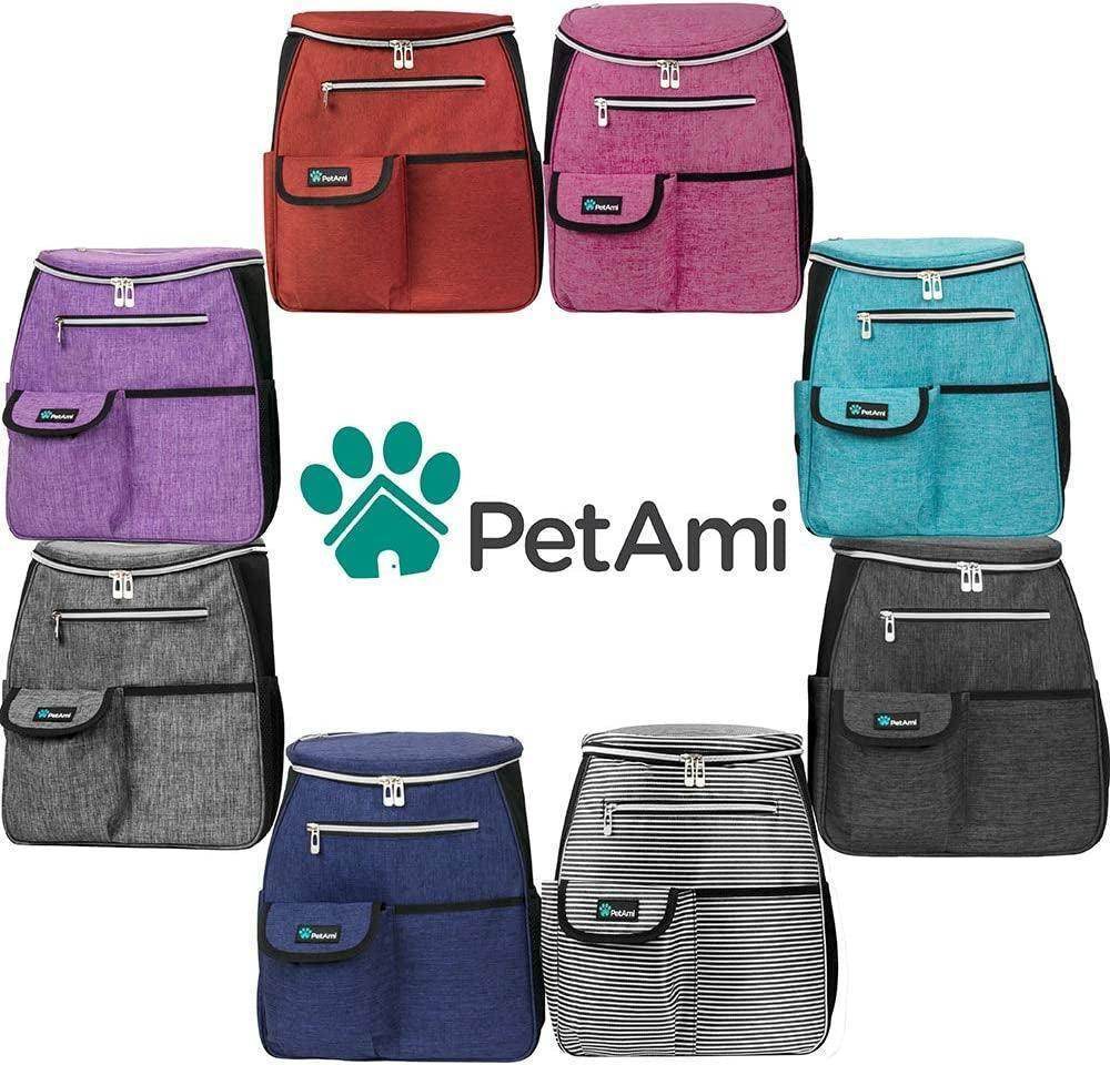 Dog Travel Bag Backpack, Airline Approved Dog Bags for Traveling, Puppy Diaper Bag Supplies, Pet Camping Essentials Hiking Accessories Dog Mom Gift, Food Container, Collapsible Bowls, Dark Gray - Simply Petastic