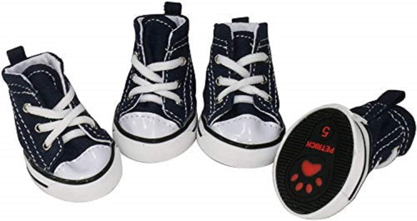 4 Pcs Pet Dog Puppy Canvas Sport Shoes, Sneaker Boots, Outdoor Nonslip Causal Shoes