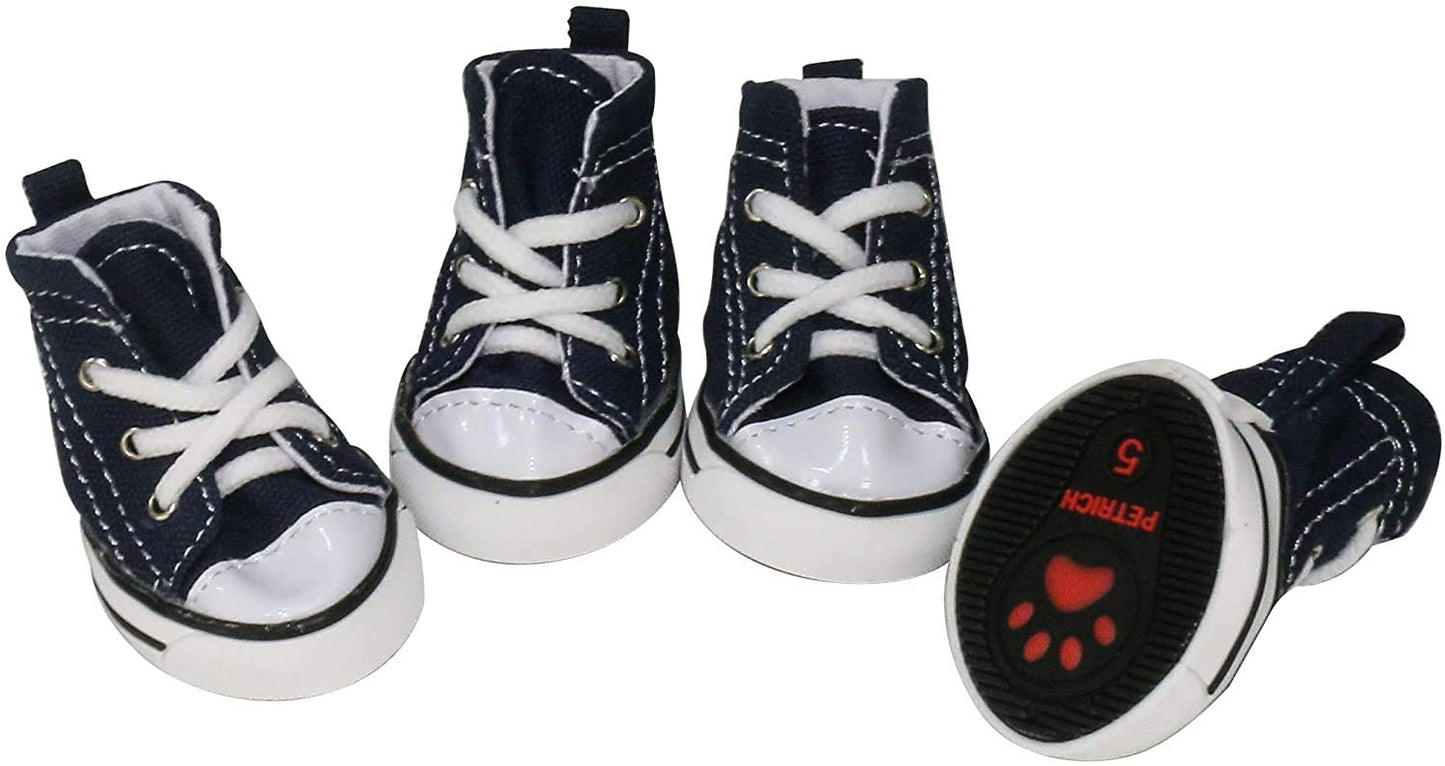 4 Pcs Pet Dog Puppy Canvas Sport Shoes, Sneaker Boots, Outdoor Nonslip Causal Shoes