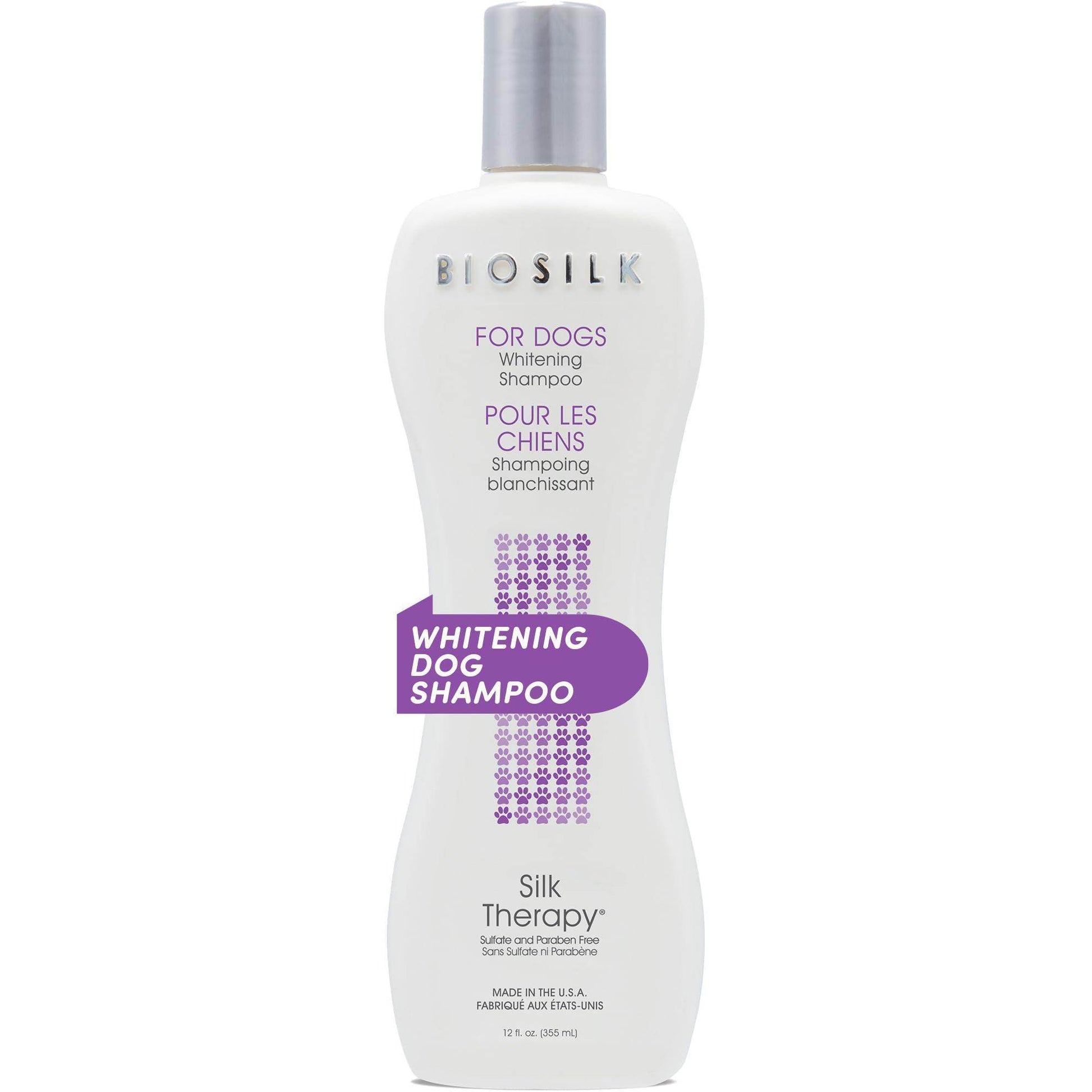 BioSilk Silk Therapy Whitening Dog Shampoo for Dogs - Pet Safe Grooming and Brightening Shampoo for a Bright White Coat - Dog Wash Enhances Shine and Softness, 12 Fl Oz - Simply Petastic