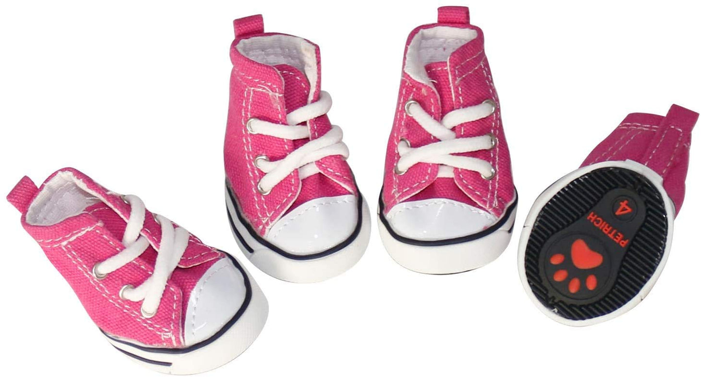 4 Pcs Pet Dog Puppy Canvas Sport Shoes, Sneaker Boots, Outdoor Nonslip Causal Shoes