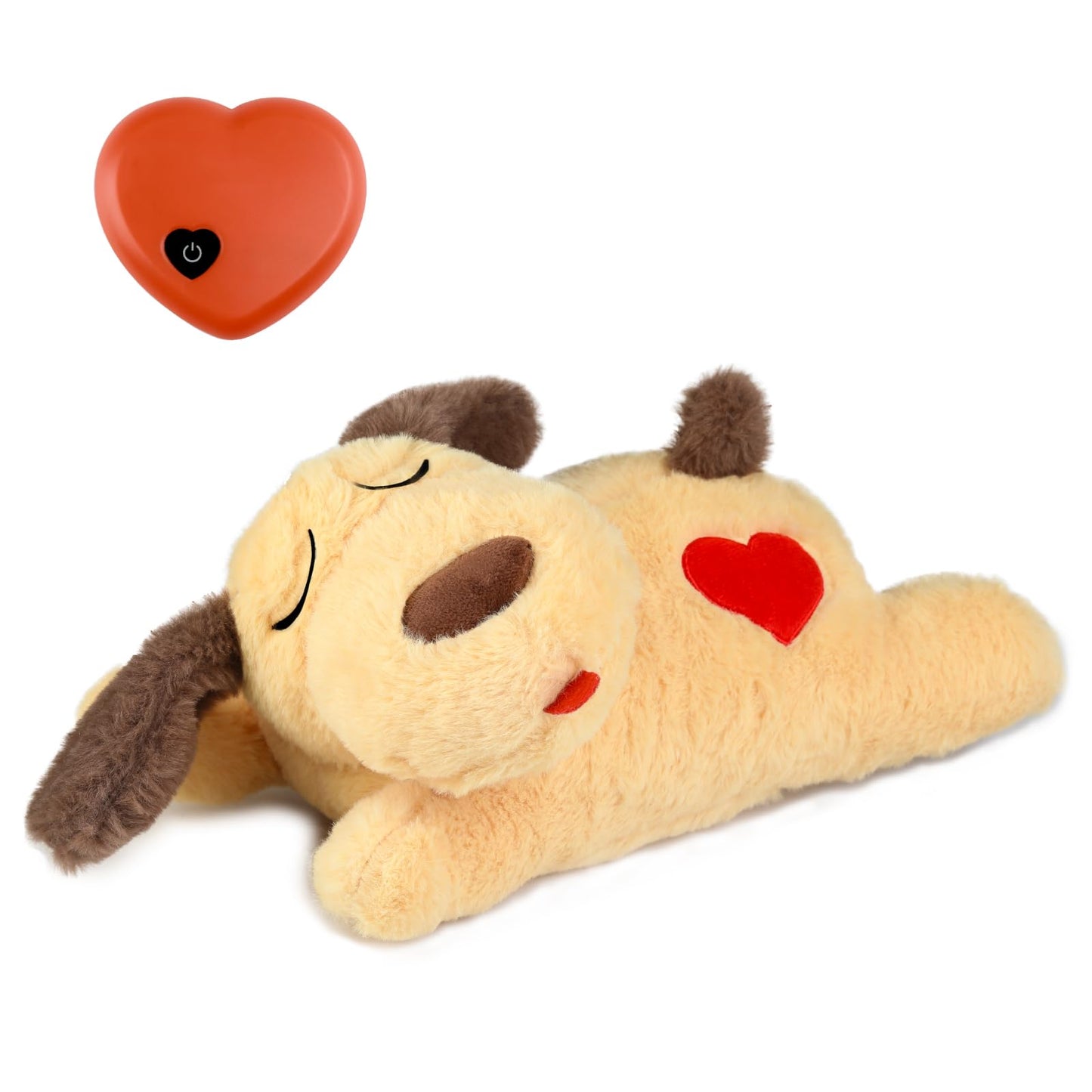 Heartbeat Plush Dog Anxiety Relief Toy, Tan