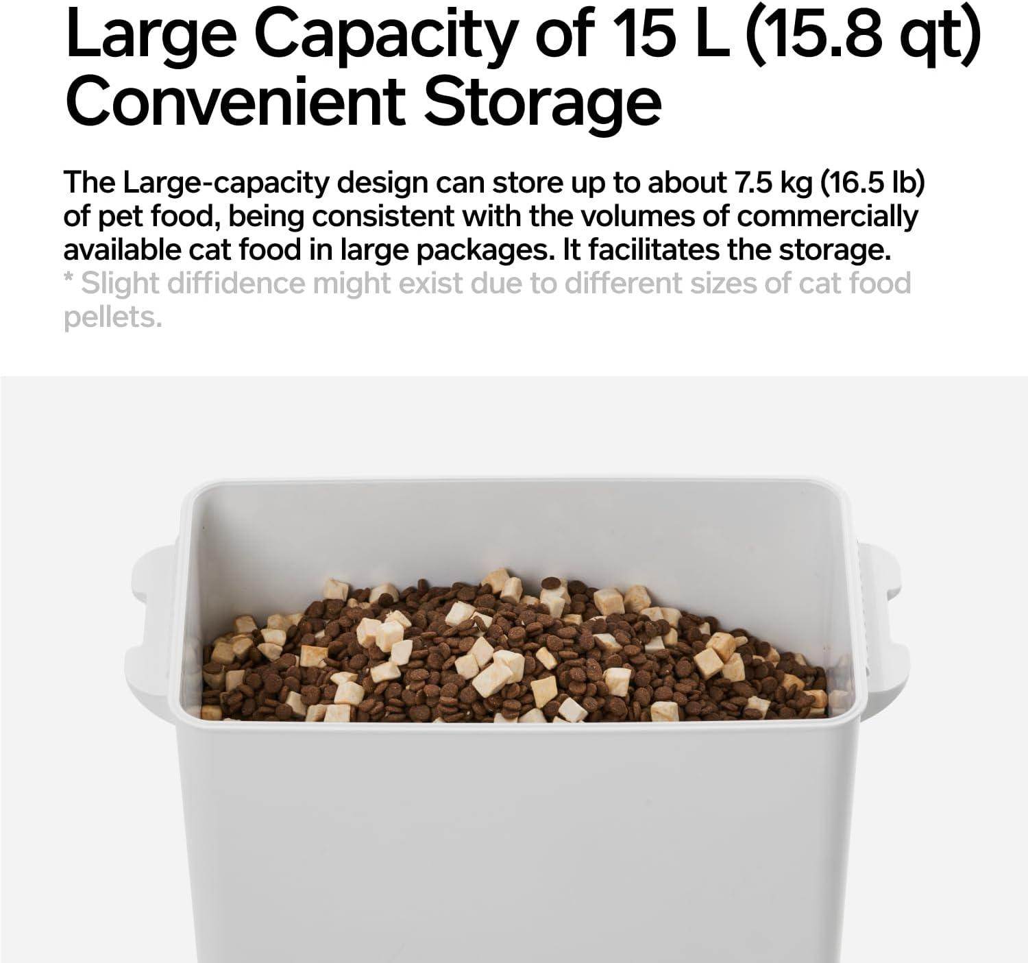 Vacuum Pet Food Storage with Scale, Airtight Dry Pet Food Bucket 17lb,Food Storage Container for Dogs Cats,Vacuum Sealed Storage Bin with Scoop,Rechargeable,15L - Simply Petastic