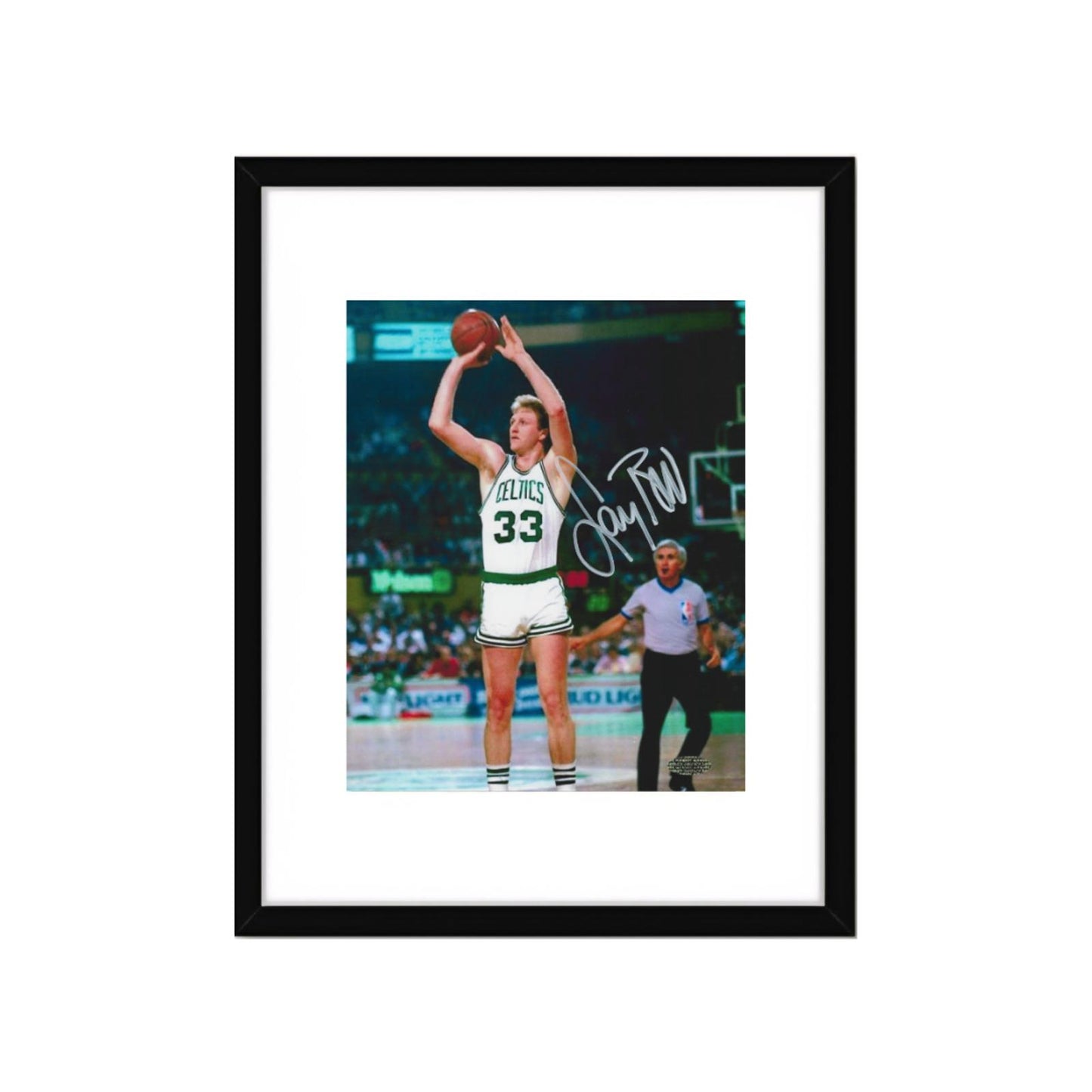 LARRY BIRD SIGNED BOSTON CELTICS 8X10 Art PRINT W/ Frame