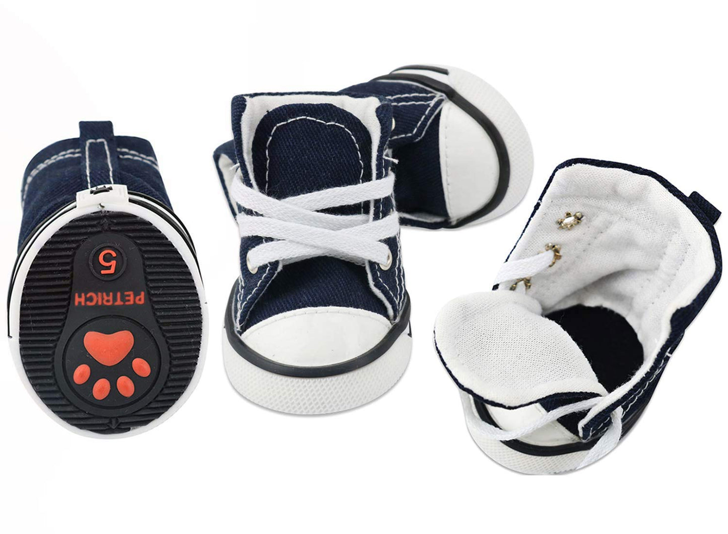 4 Pcs Pet Dog Puppy Canvas Sport Shoes, Sneaker Boots, Outdoor Nonslip Causal Shoes