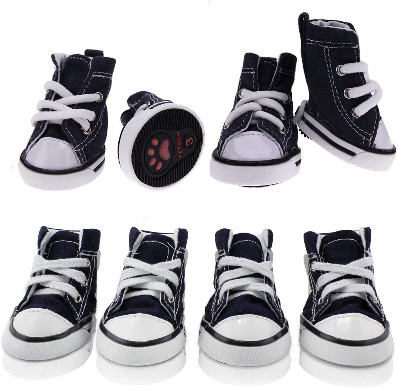 4 Pcs Pet Dog Puppy Canvas Sport Shoes, Sneaker Boots, Outdoor Nonslip Causal Shoes