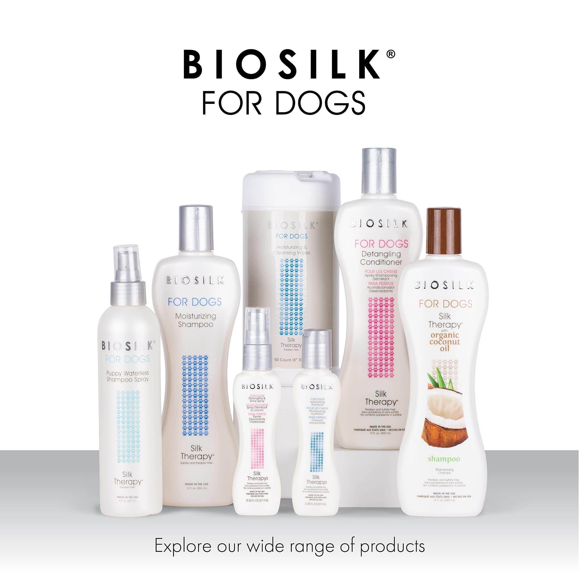 BioSilk Silk Therapy Whitening Dog Shampoo for Dogs - Pet Safe Grooming and Brightening Shampoo for a Bright White Coat - Dog Wash Enhances Shine and Softness, 12 Fl Oz - Simply Petastic