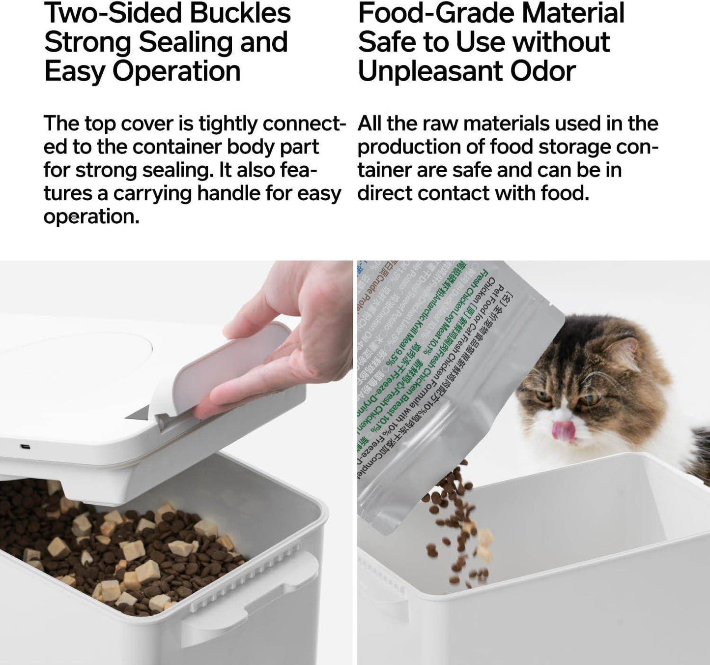 Vacuum Pet Food Storage with Scale, Airtight Dry Pet Food Bucket 17lb,Food Storage Container for Dogs Cats,Vacuum Sealed Storage Bin with Scoop,Rechargeable,15L - Simply Petastic