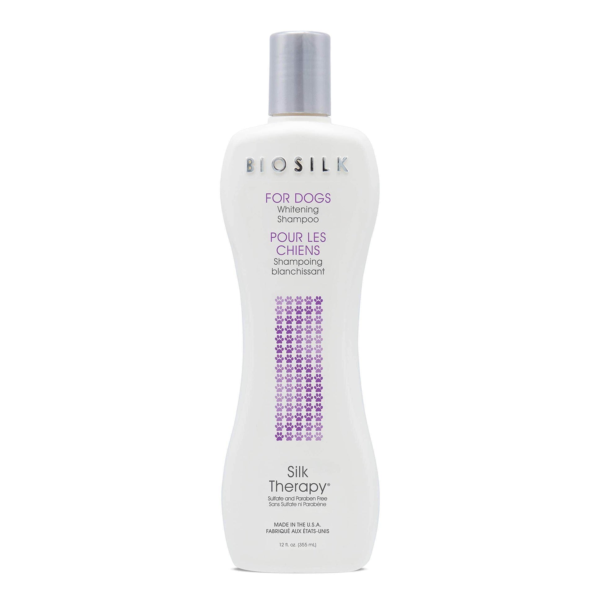 BioSilk Silk Therapy Whitening Dog Shampoo for Dogs - Pet Safe Grooming and Brightening Shampoo for a Bright White Coat - Dog Wash Enhances Shine and Softness, 12 Fl Oz - Simply Petastic