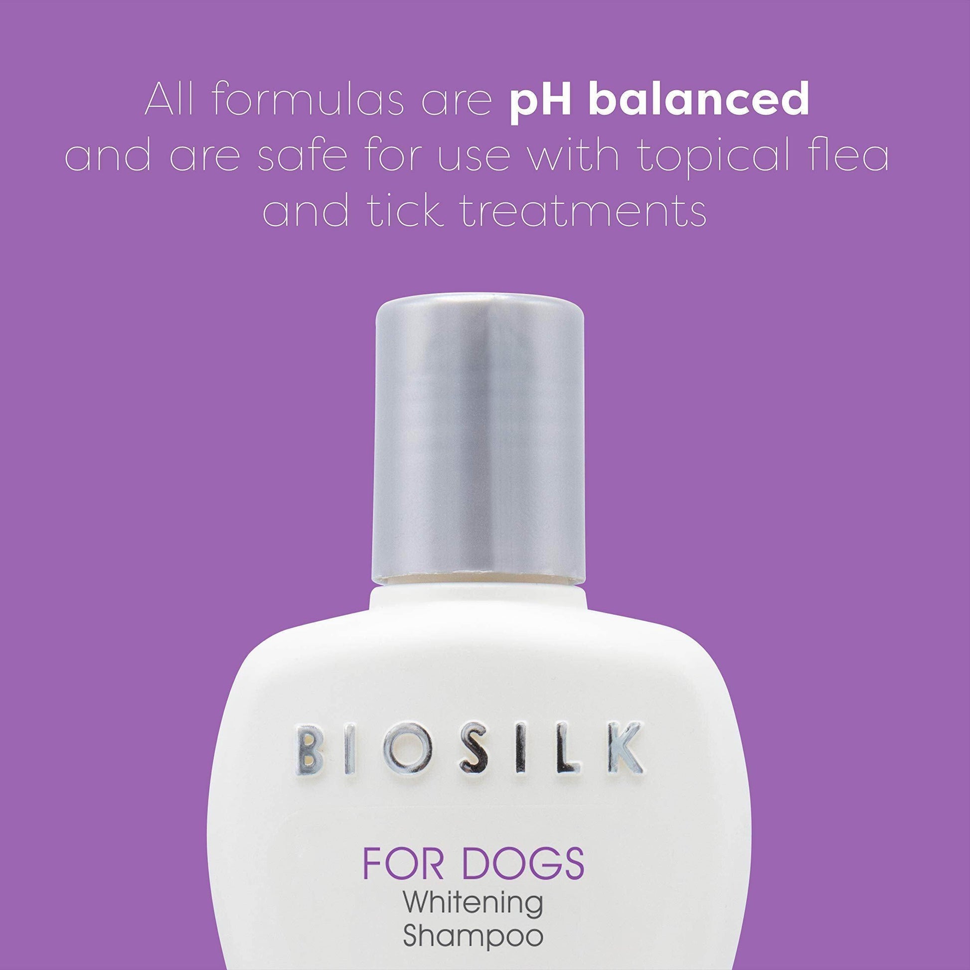 BioSilk Silk Therapy Whitening Dog Shampoo for Dogs - Pet Safe Grooming and Brightening Shampoo for a Bright White Coat - Dog Wash Enhances Shine and Softness, 12 Fl Oz - Simply Petastic