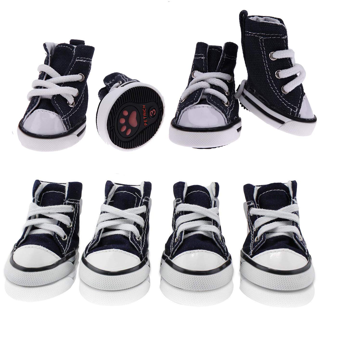 4 Pcs Pet Dog Puppy Canvas Sport Shoes, Sneaker Boots, Outdoor Nonslip Causal Shoes