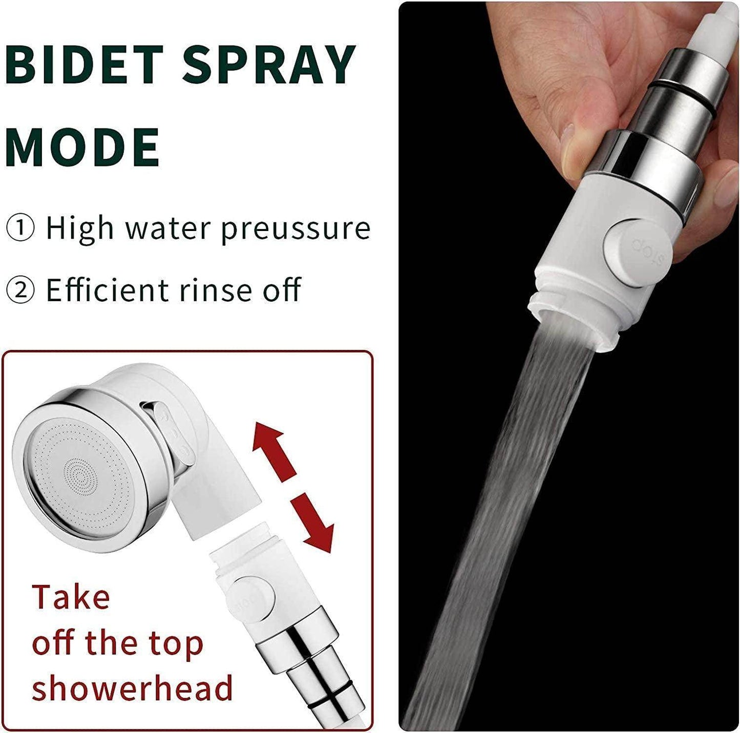 Sink Faucet Sprayer Attachment, Shower Head Attaches to Tub Faucet, Dog Bathing Hose Shower Set for Laundry Bathroom Kitchen - Simply Petastic
