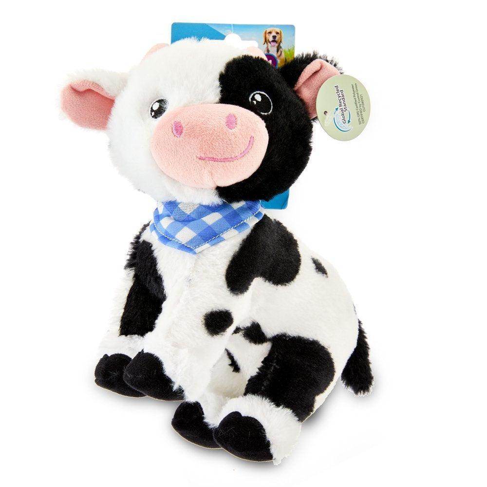 Plush Cow Dog Toy, Chew Level 3, Recycle Stuffing - Simply Petastic