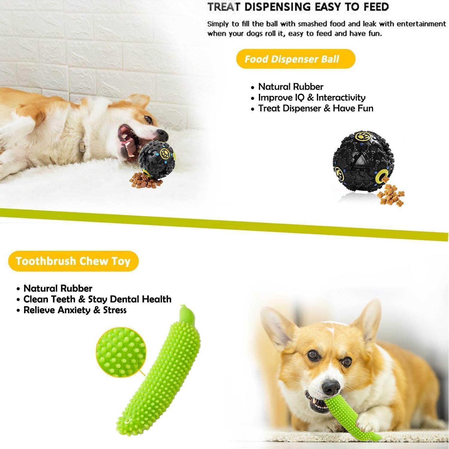 Dog Puppy Toys 23 Pack, Puppy Chew Toys for Fun and Teeth Cleaning, Dog Squeak Toys,Treat Dispenser Ball, Tug of War Toys, Puppy Teething Toys, Dog Rope Toys Pack for Medium to Small Dogs - Simply Petastic