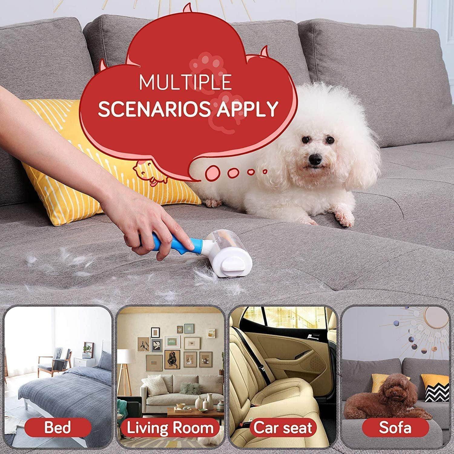 Pet Hair Cleaner Reusable Cat & Dog Hair Remover for Furniture Couch Carpet Car Seats Resolve Pet Hair, Gray/White Random - Simply Petastic