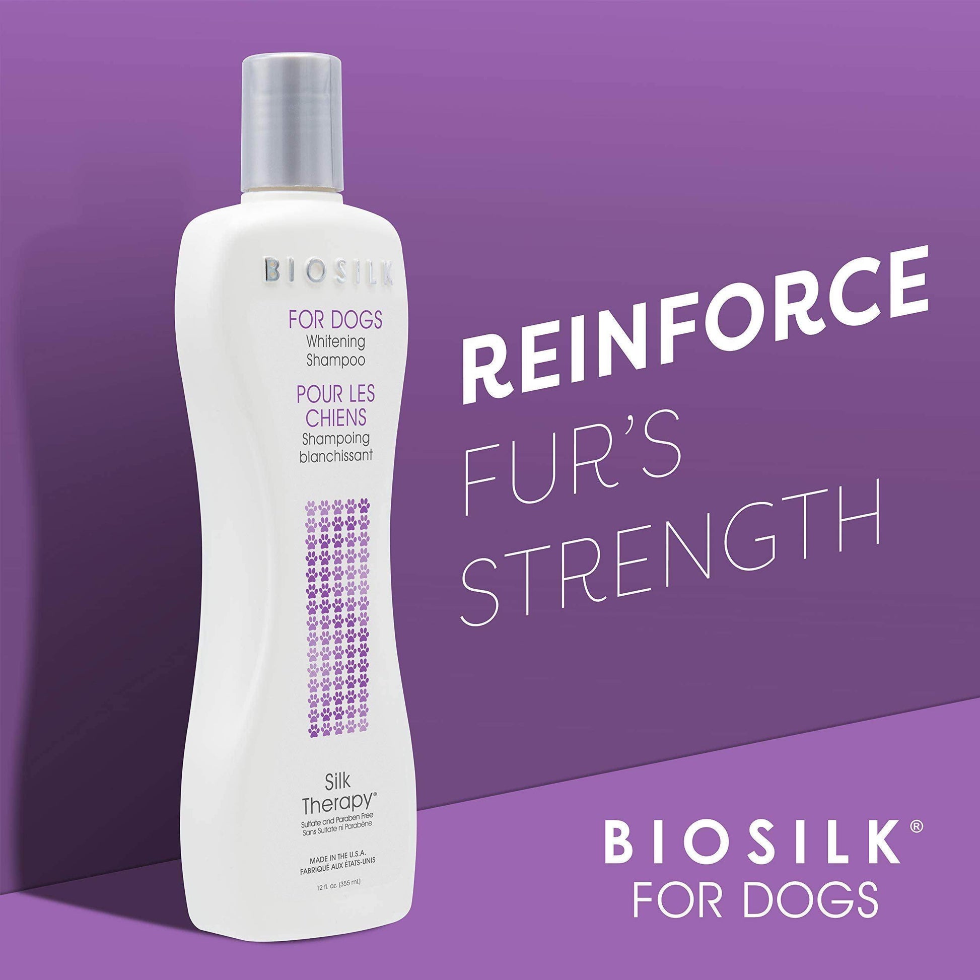 BioSilk Silk Therapy Whitening Dog Shampoo for Dogs - Pet Safe Grooming and Brightening Shampoo for a Bright White Coat - Dog Wash Enhances Shine and Softness, 12 Fl Oz - Simply Petastic
