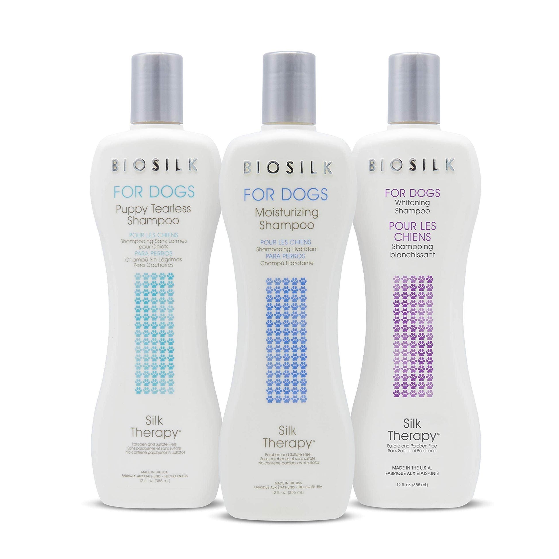 BioSilk Silk Therapy Whitening Dog Shampoo for Dogs - Pet Safe Grooming and Brightening Shampoo for a Bright White Coat - Dog Wash Enhances Shine and Softness, 12 Fl Oz - Simply Petastic