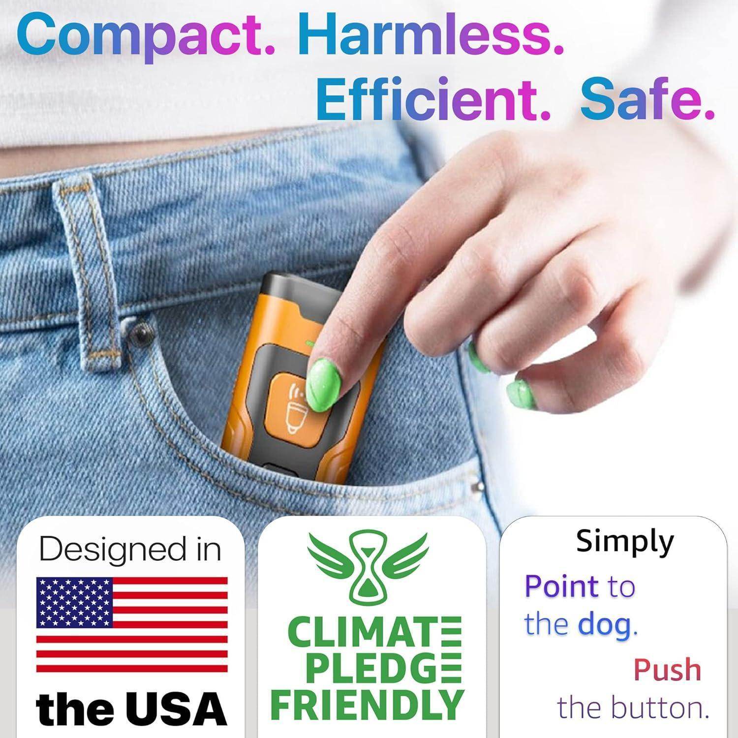 Dog Bark Deterrent Device Stops Bad Behavior | No need yell or swat, Just point to a dog (own or neighbor's) Hit the button | Long-range ultrasonic, Alternative to painful dog shock collar - Simply Petastic
