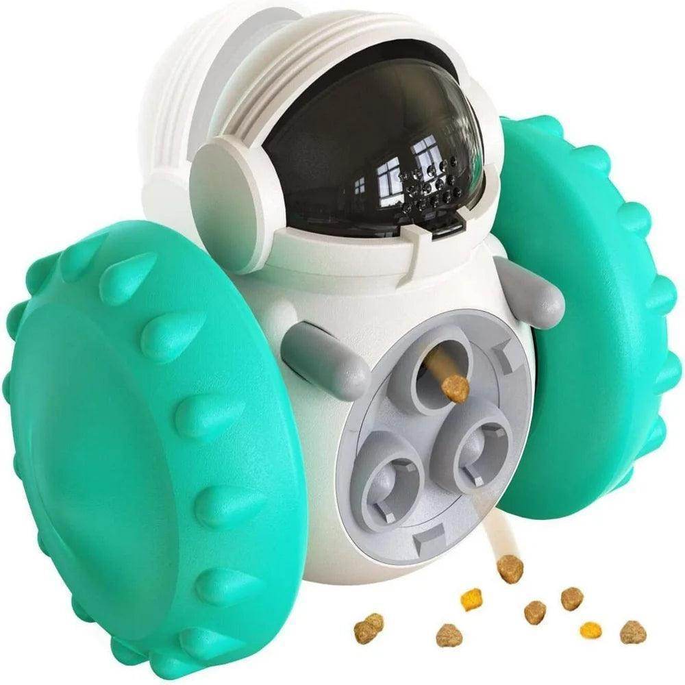 Dog Treat Ball IQ Training Treat Dispensing Dog Toys Interactive Food Puzzles Ball for Dogs Cats Pet Slow Feeder Ball Robot Green - Simply Petastic