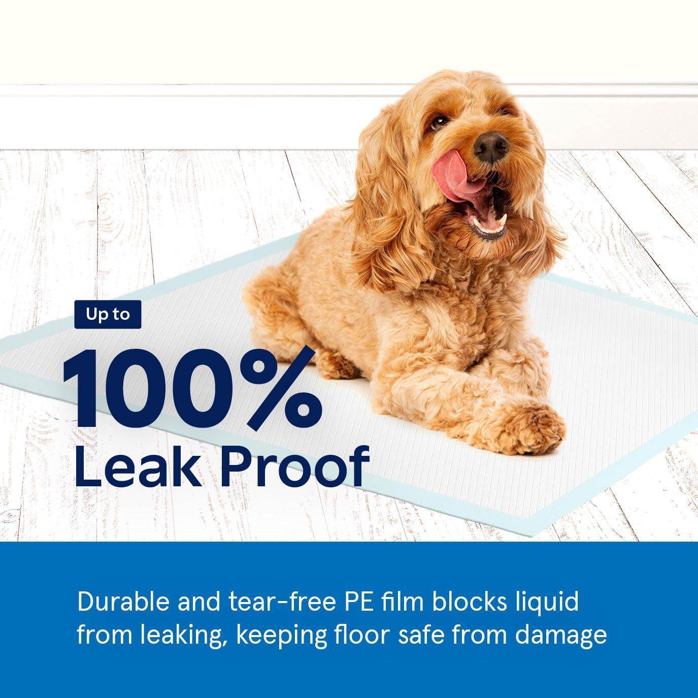 Pet Training Pads for Dogs - 100 Count, 22" x 22" Leak-Proof Puppy Potty Pads with Quick-Dry Surface - Simply Petastic