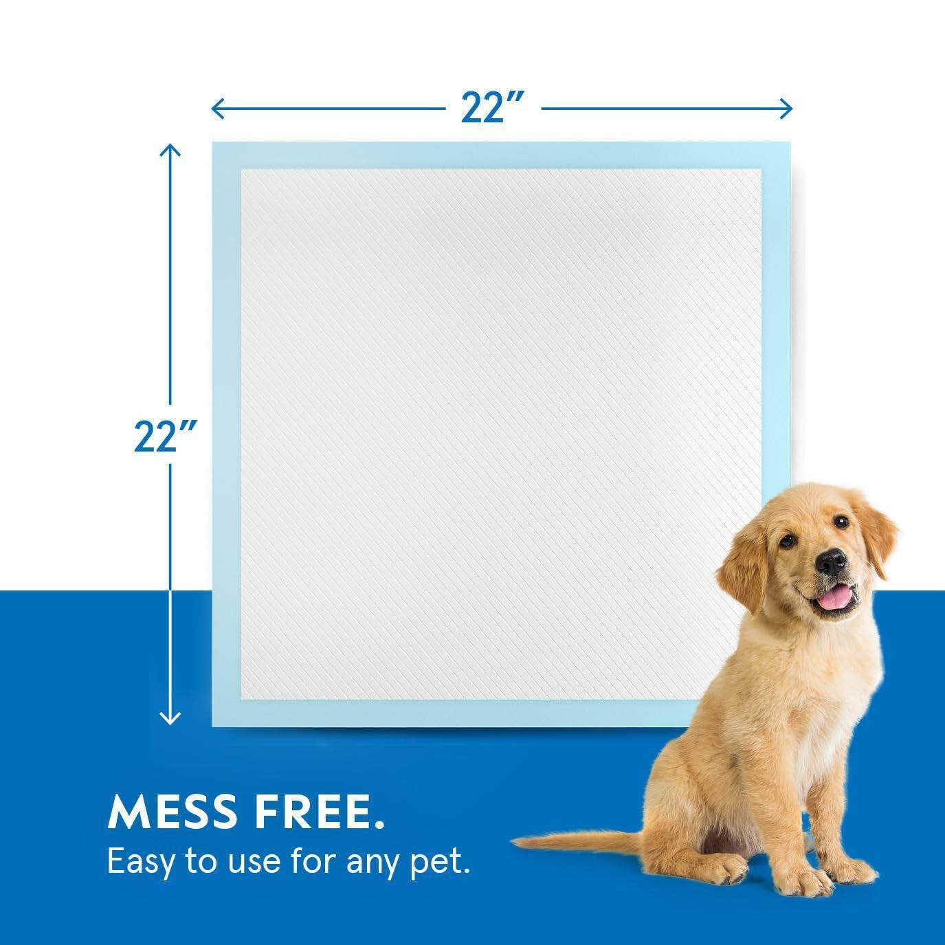 Pet Training Pads for Dogs - 100 Count, 22" x 22" Leak-Proof Puppy Potty Pads with Quick-Dry Surface - Simply Petastic