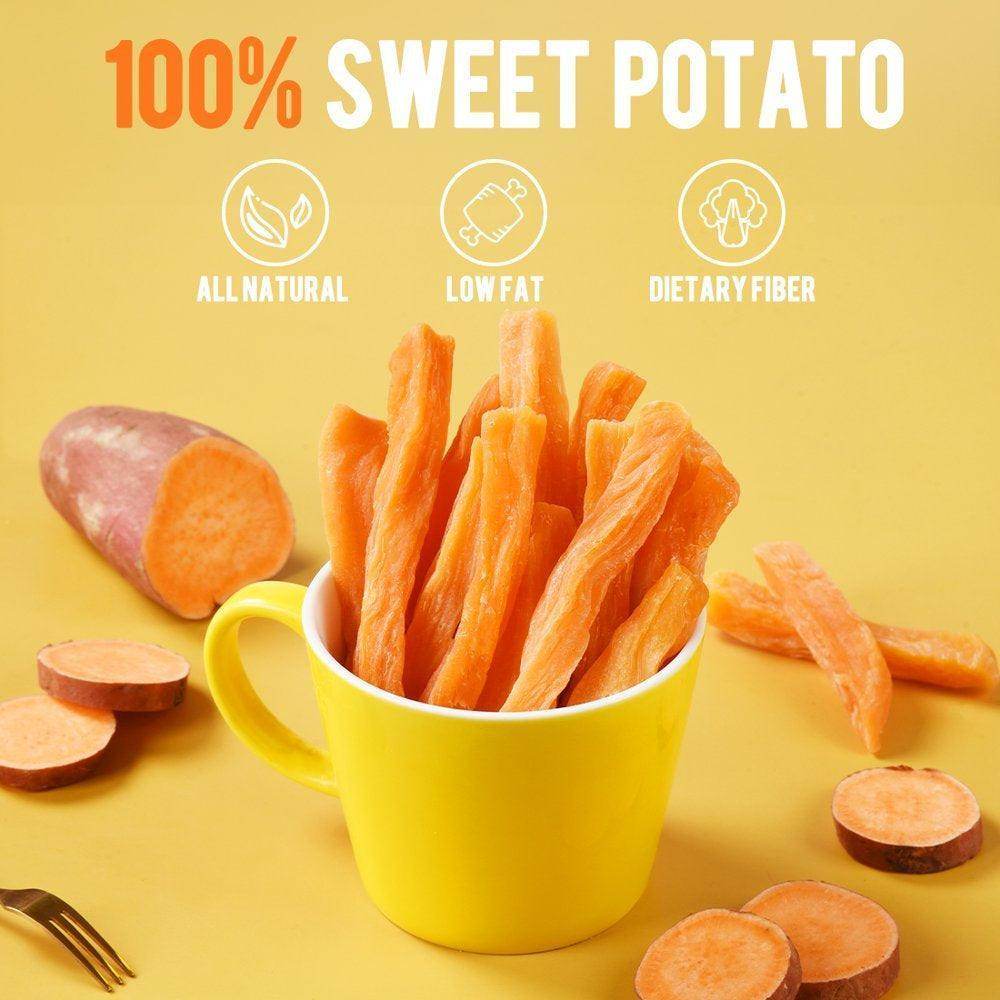 Sweet Potato Dog Treats, Skinless Sweet Potato Chews for Dogs, 11Oz - Simply Petastic