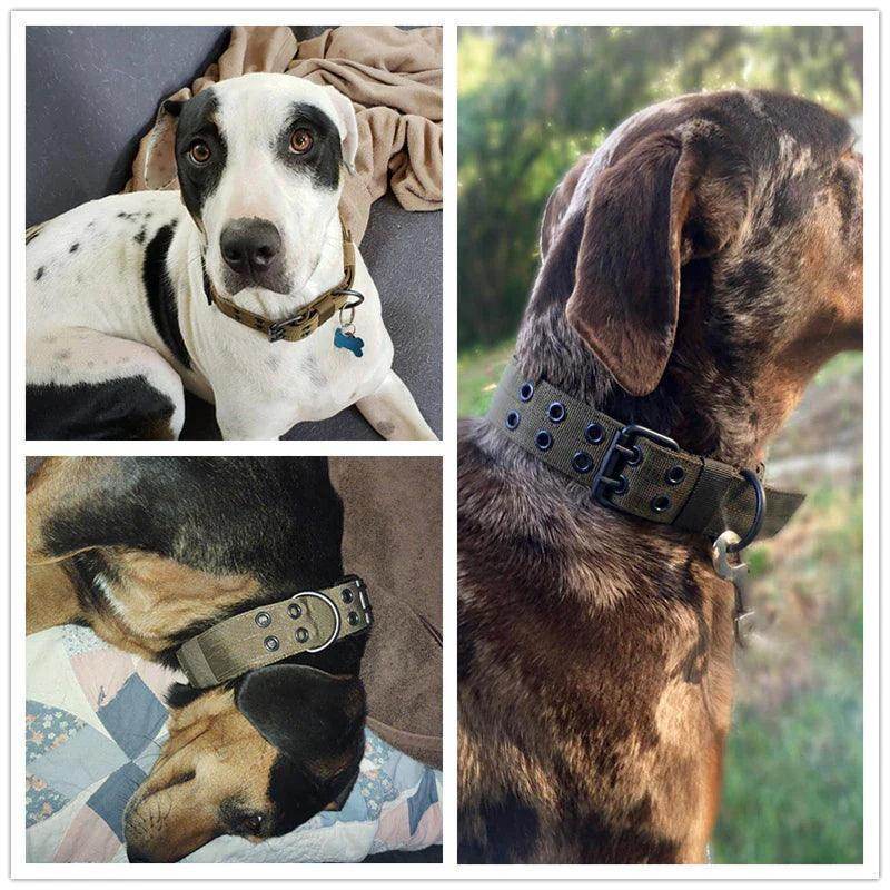 2" Wide Tactical Heavy Duty Nylon Large Dog Collar K9 Military with Metal Buckle - Simply Petastic