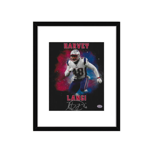 Harvey Langi New England Patriots Autographed 8x10 Photo Art Print W/ Frame