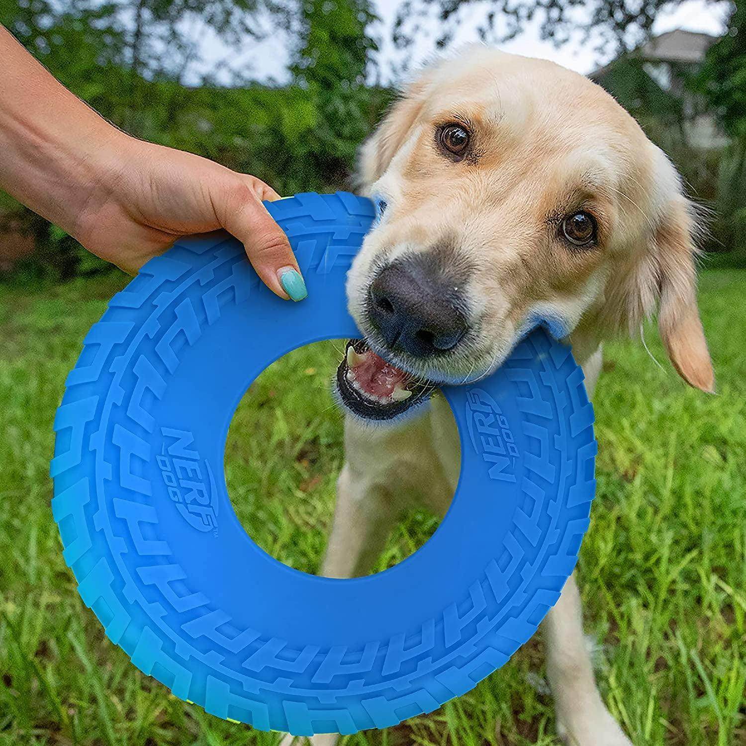 NERF Dog Rubber Tire Flyer Dog Frisbee Toy - Simply Petastic