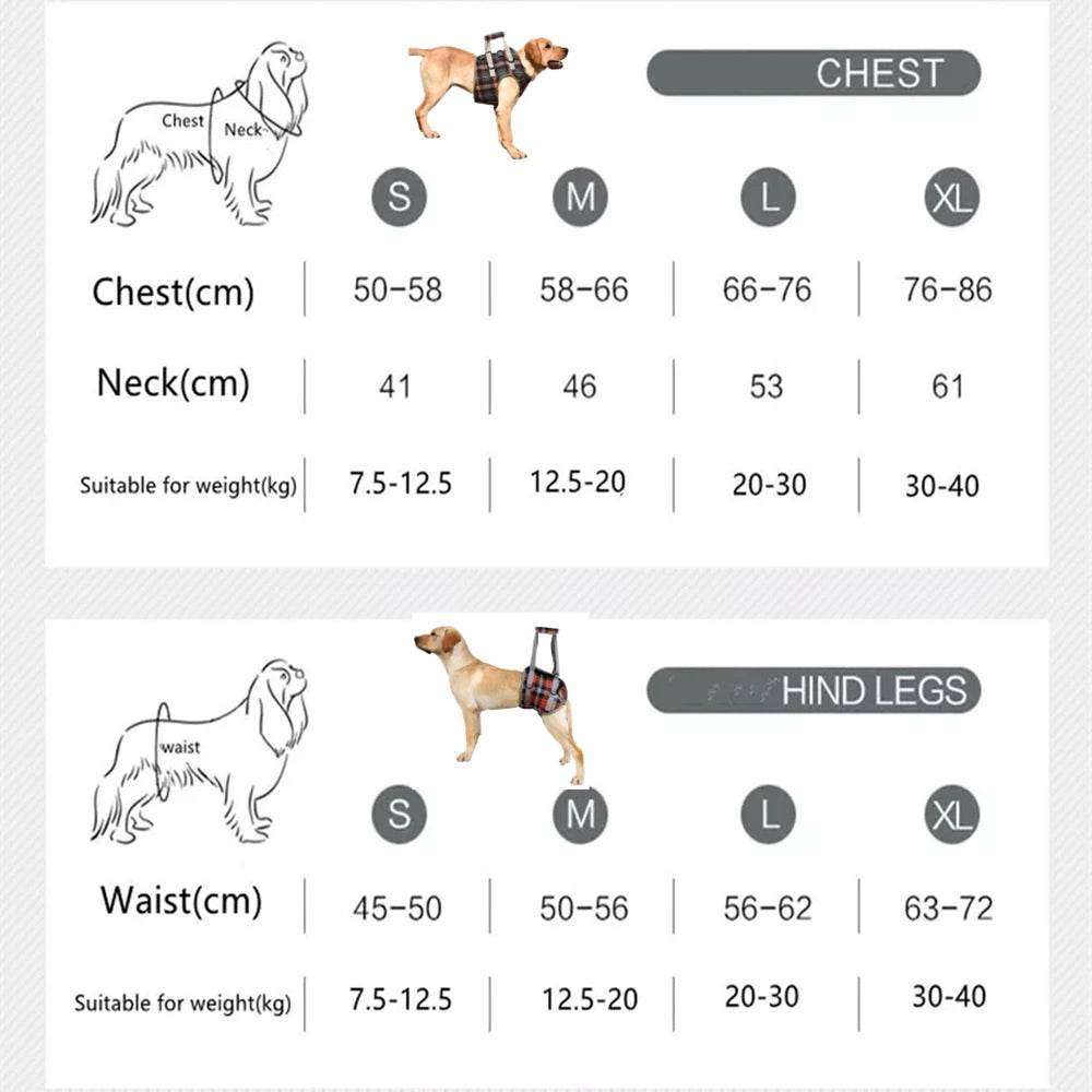 Adjustable Dog Support Harness for Front and Rear Legs Lifting Rehabilitation Vest for Old Dogs with Disabilities Pet Supplies - Simply Petastic
