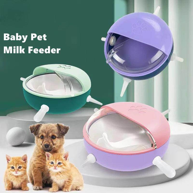 Silicone Puppy Kitten Feeder Nursing 180ml Milk Bowl With 4 Nipple Bionic Self Feeding Device for Baby Pet Prevent Milk - Simply Petastic