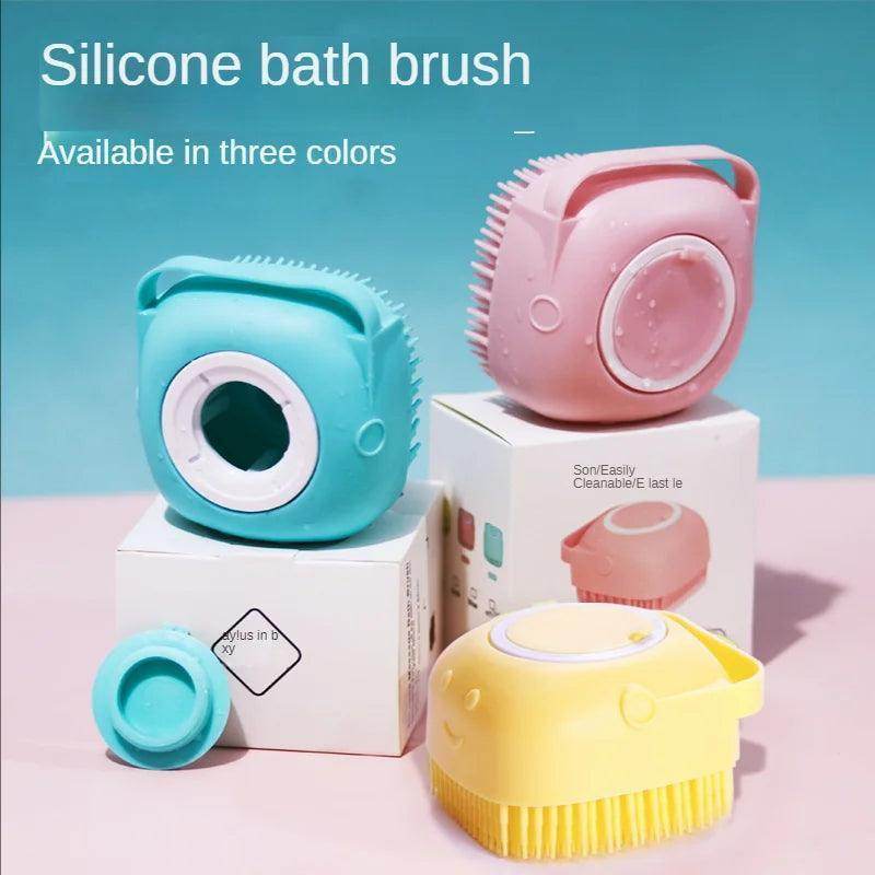 Eco-friendly Soft Pet Silicone Bath Brush With Soap Dispenser - Simply Petastic