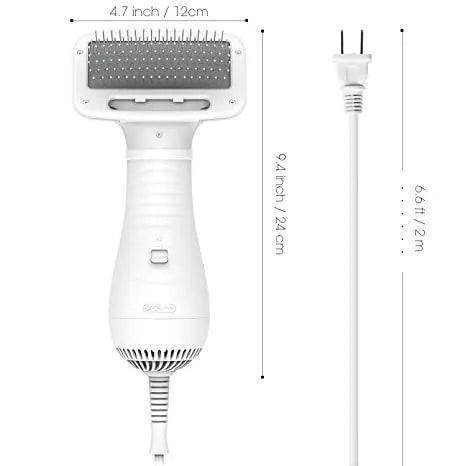2 in 1 Pet Grooming Dryer Brush for Dog and Cat Adjustable Temperature Dog Hair Dryer - Simply Petastic