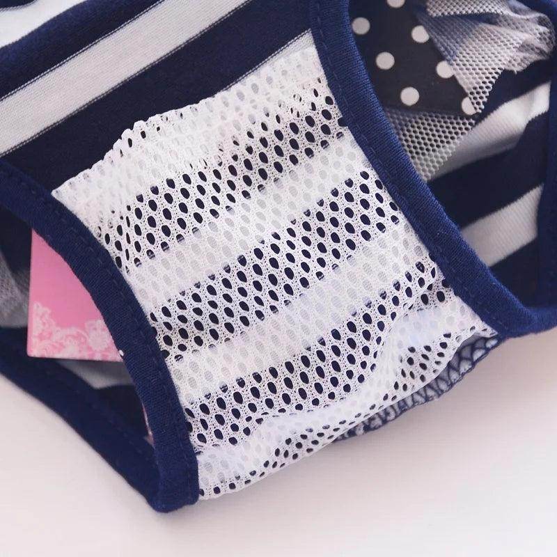 Washable Puppy Underwear Girl Sanitary Brief Diaper Striped Female Pet Dog Training Pants - Simply Petastic