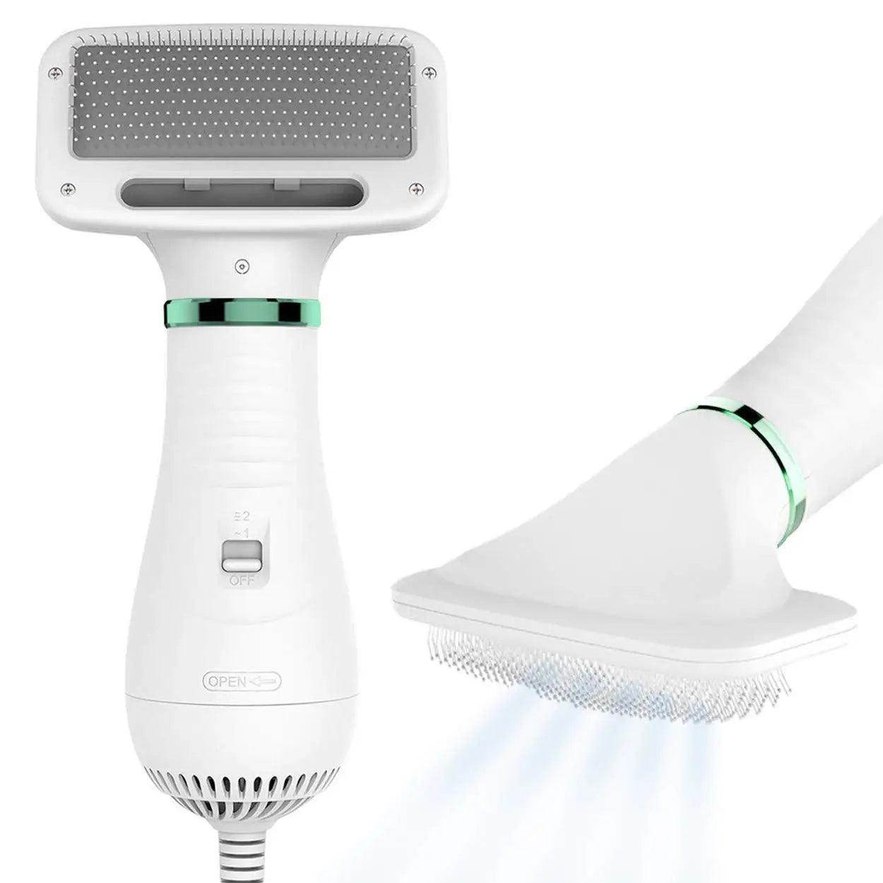 2 in 1 Pet Grooming Dryer Brush for Dog and Cat Adjustable Temperature Dog Hair Dryer - Simply Petastic