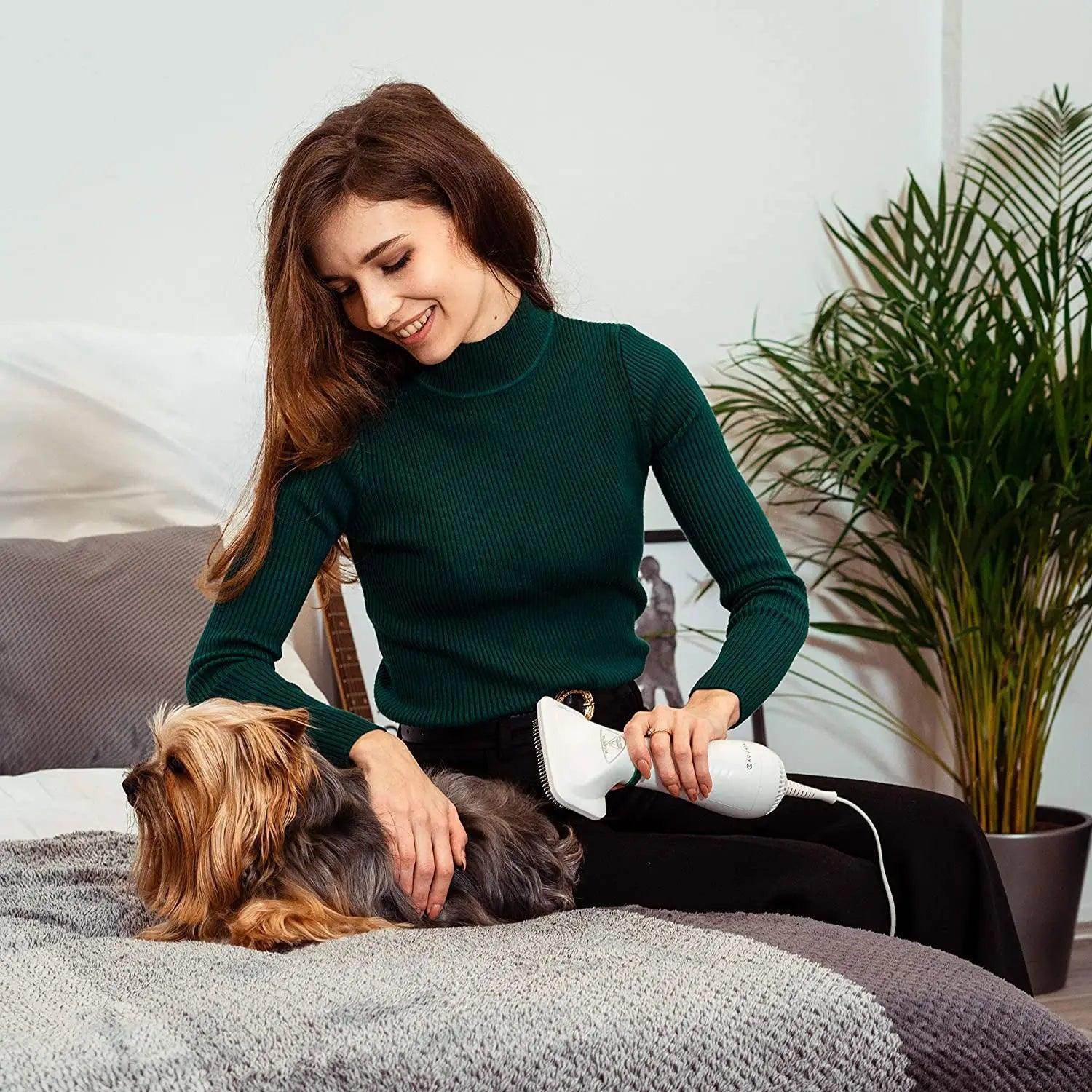 2 in 1 Pet Grooming Dryer Brush for Dog and Cat Adjustable Temperature Dog Hair Dryer - Simply Petastic
