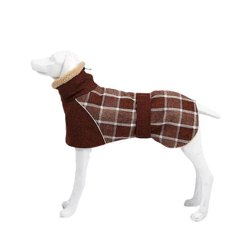 Fashion Plaid Print Pet Jacket with Belt for Dogs - Simply Petastic
