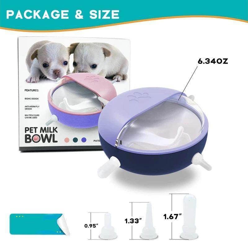 Silicone Puppy Kitten Feeder Nursing 180ml Milk Bowl With 4 Nipple Bionic Self Feeding Device for Baby Pet Prevent Milk - Simply Petastic