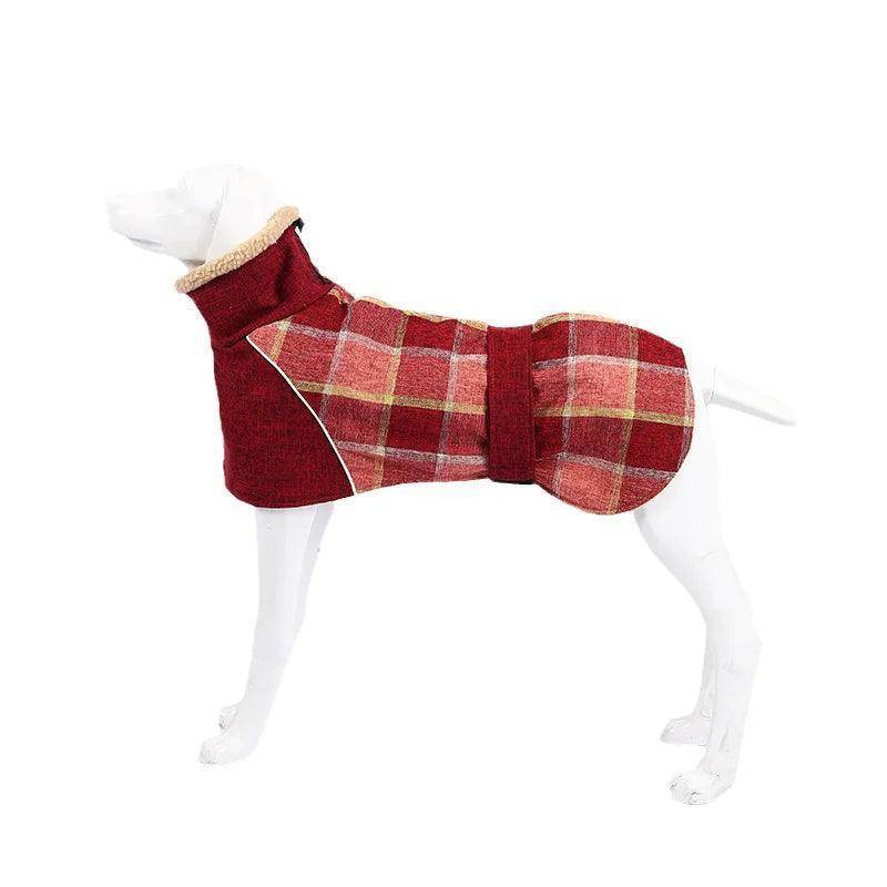 Fashion Plaid Print Pet Jacket with Belt for Dogs - Simply Petastic