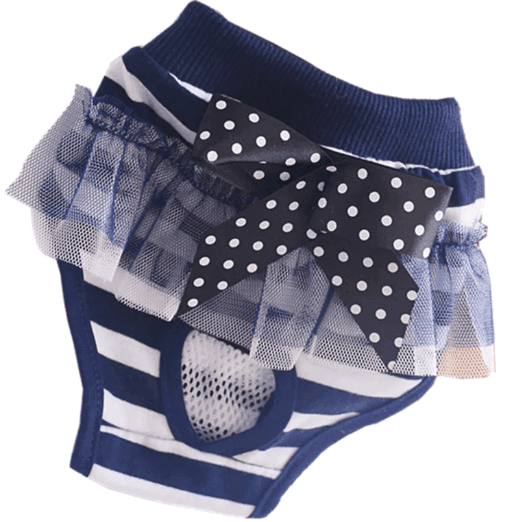 Washable Puppy Underwear Girl Sanitary Brief Diaper Striped Female Pet Dog Training Pants - Simply Petastic