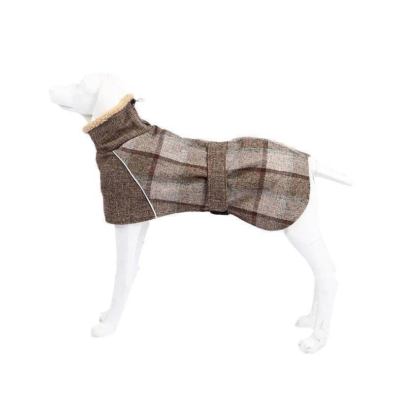 Fashion Plaid Print Pet Jacket with Belt for Dogs - Simply Petastic