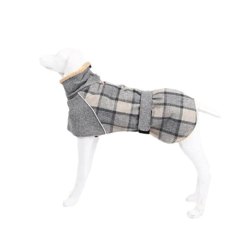 Fashion Plaid Print Pet Jacket with Belt for Dogs - Simply Petastic