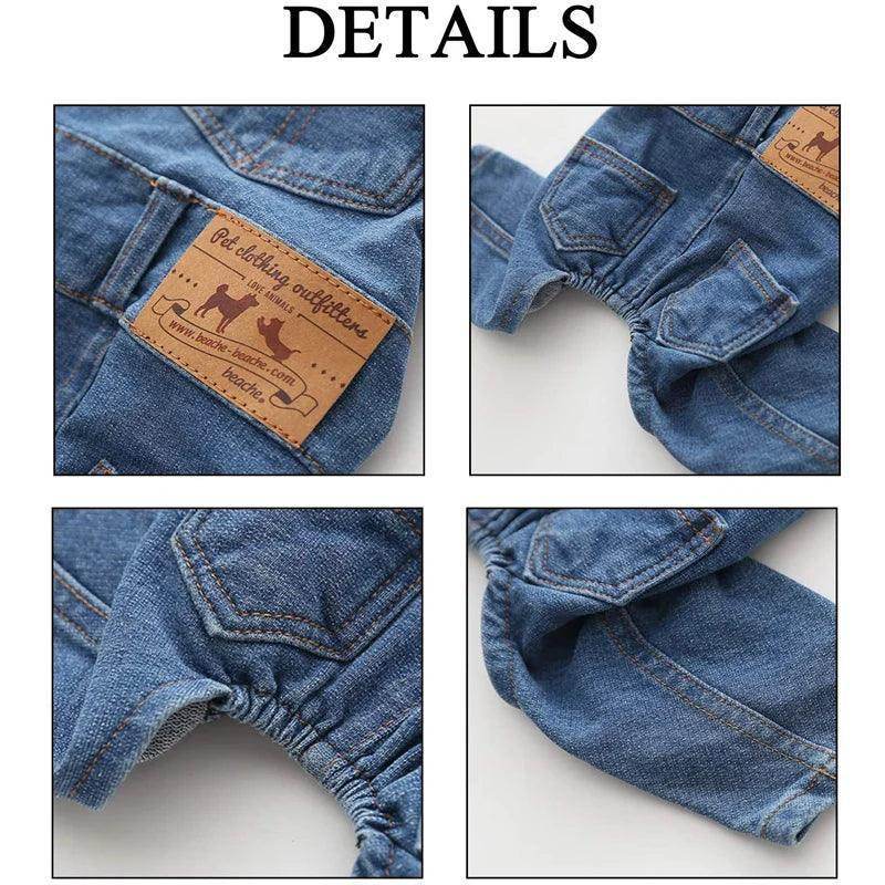 Fashion Pet Jean Overalls for Small Medium Dogs - Simply Petastic