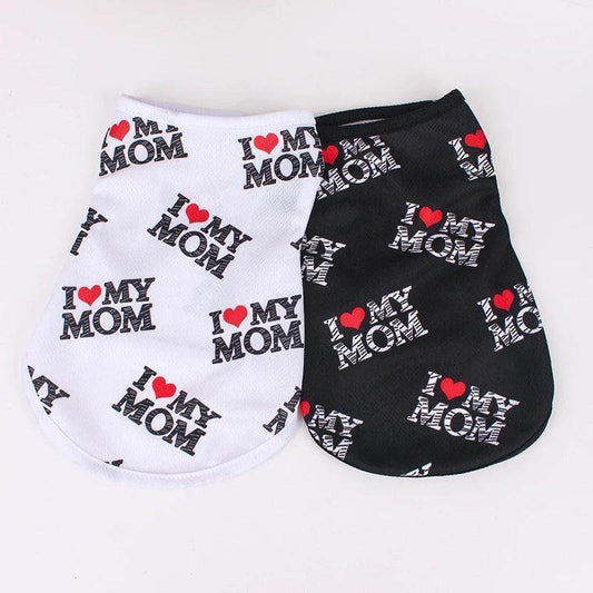 I Love my Mom all over printed dog tee - Simply Petastic