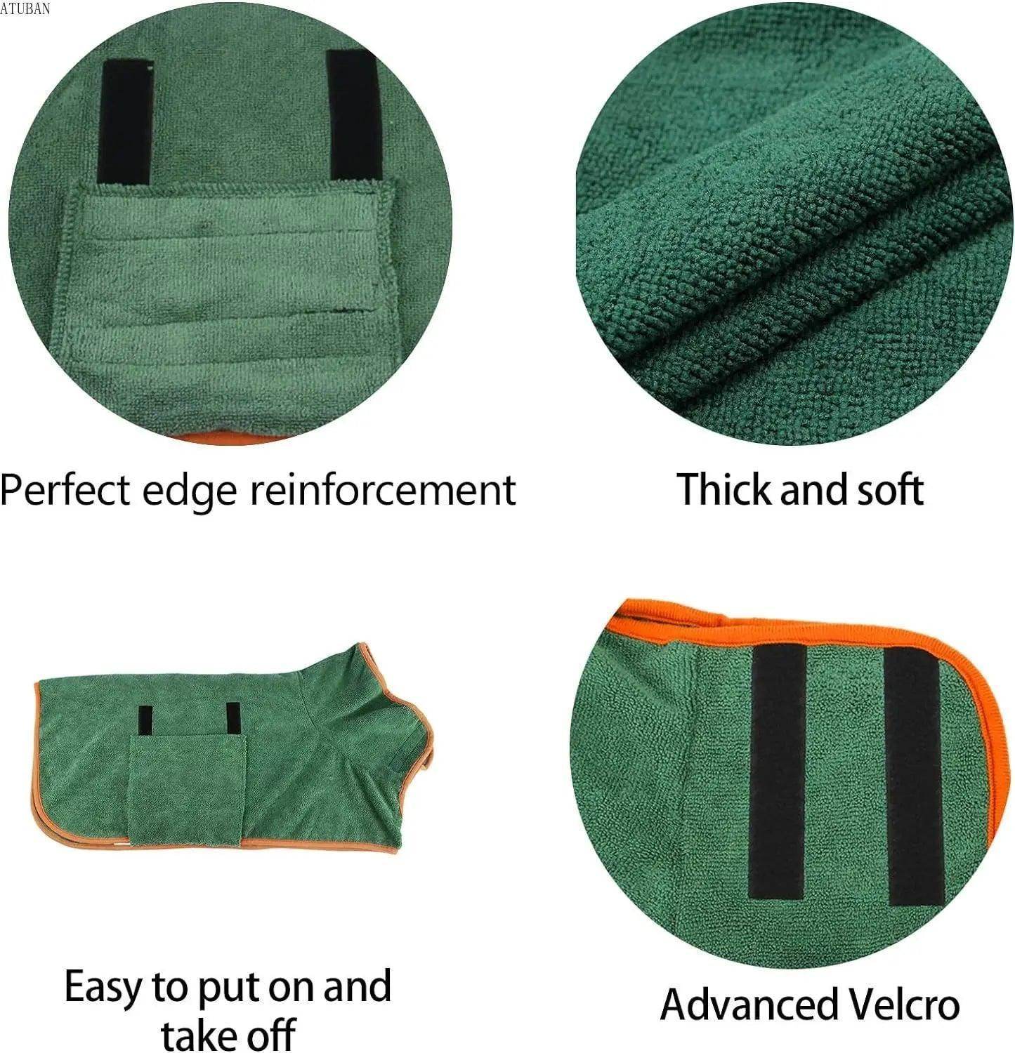 ATUBAN Dog Drying Robe, - Simply Petastic