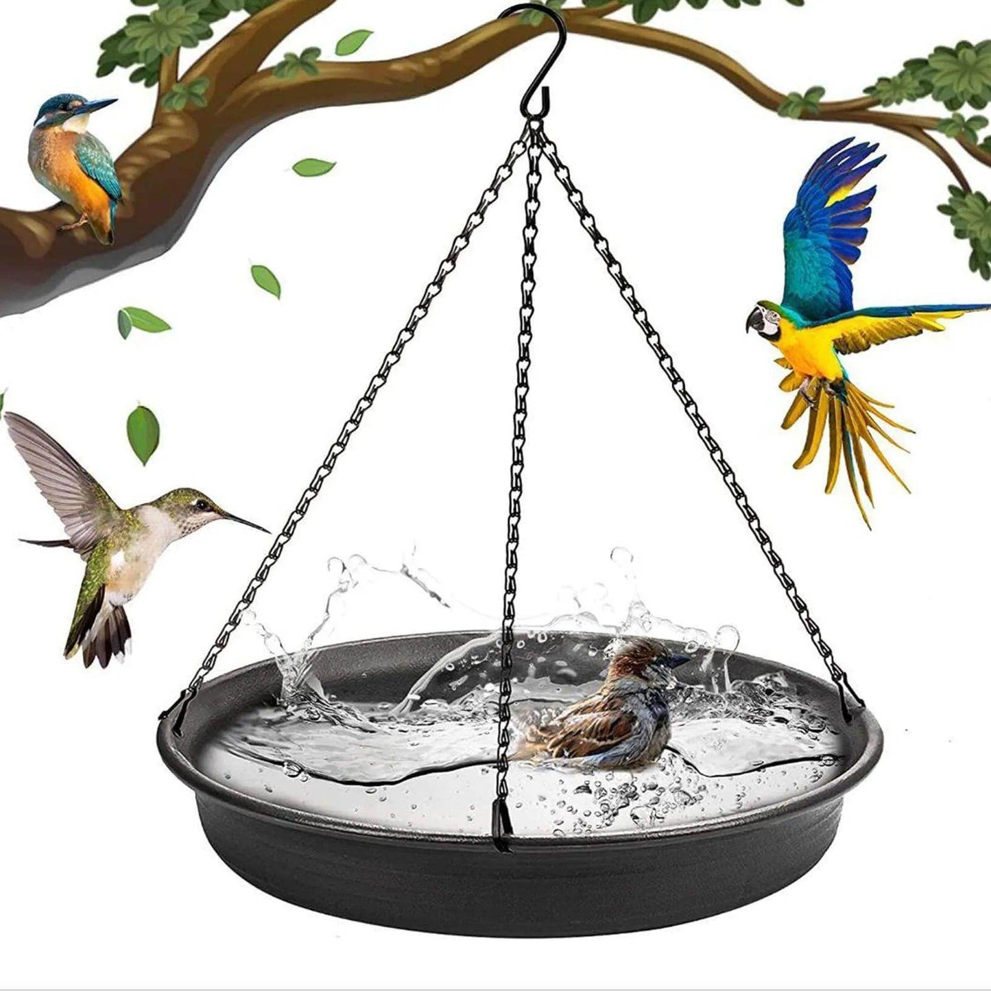 Hanging Bird Feeder Outdoor Bath Tray Bird Water Drinker Outdoor Feeder Garden Yard Decoration Plastic Bird Feeder Pet Supplies - Simply Petastic
